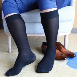 Men's Socks Breathable Summer Mens Business Formal Striped Dress Thin Sheer Nylon Stockings For Men