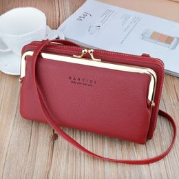 Wallets Fashion Women Clutch Purse Leather Mobile Phone Bag Versatile Crossbody Shoulder Bags Female Long Wallet Card Holder Purse247E