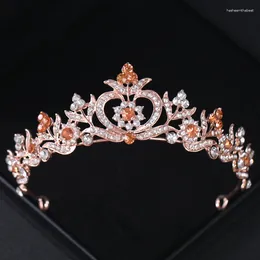 Hair Clips Crystal Flower Tiaras And Crowns Rhinestone Prom Diadem Headband For Women Bride Bridal Wedding Accessories Jewelry Crown
