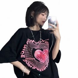 oversized T Shirt Love Graphic T-shirts Women's New Cute Tees Couple Tshirt Streetwear Y2k Tops Harajuku Sweet Clothing x4Qt#