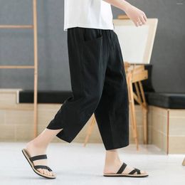 Men's Pants Summer Cropped Men Casual Thin Loose Oversize Harem Beach Baggy Man Trousers Y2k Clothes Gym Work Pantalones Streetwear