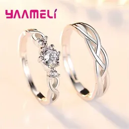 Cluster Rings 925 Silver Needle Fashion Crystal Adjustable Engagement Proposal For Women Firls Luxury Jewelry Valentines Day Gift