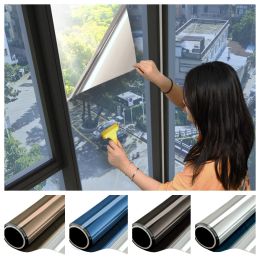 Films One Way Window Film Privacy, Selfadhesive Glass Sticker for Home, Reflective Mirror Film, Sun Blocking Anti UV Window Tint