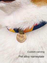 Dog Collars Customized Cat Tag Pet Anti-Lost Hanging Collar Laser Engraving Name Phone Brand