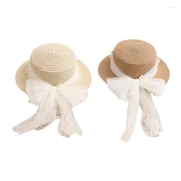 Wide Brim Hats Travel Straw Weaving Hat Summer Elegant Sunvisor Seaside Ladies Outdoor For Teens Pography