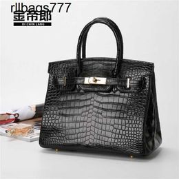 Leather Bk Handbag Bright Genuine Family Siamese Crocodile Belly Women's Fashion Trend 30 Bags Large Capacity Women's Handbag