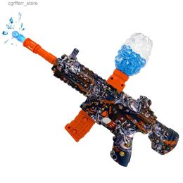 Gun Toys M416 Splash Ball Blaster No Stop Action No Water Drops Equipped with Rechargeable Battery Automatic Outdoor Sports Gun Suitable for Team Activities240327