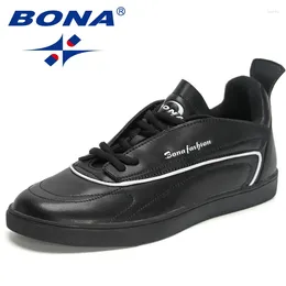 Casual Shoes BONA 2024 Designers Handmade Leather For Men Platform Sneakers Comfortable Walking Man Leisure Loafers