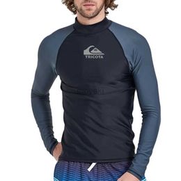 Men's Swimwear Men Swimming Surfing Shirt Clothing Water Sports Rashguar Diving Tops Long Sleeve UV Protection Swimwear Beach Wear Surf Bathing 24327