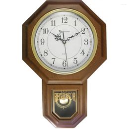 Wall Clocks 18.75" Modern Pendulum Clock (Faux Wood) Large Living Room Decor Decoration Home Garden