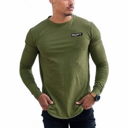 autumn and Winter Men's Sports Running Lg Sleeved Elastic Soft Fitn Training T-shirt w77g#