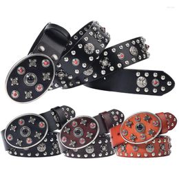 Belts 2024 Cowhide Rivet Personalised Men's And Women's Ethnic Style Genuine Cowskin Belt