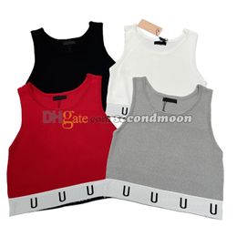 Summer Gym Fitness Tanks Letters Jacquard Sport Vest Women Yoga T Shirt Luxury Cropped Tee