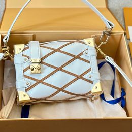 High Quality Luxury Women Mini Handbag Fashion Designer Original leather Bag French Brand Adjustable Shoulder Strap Luxury White Crossbody Zipper Bag