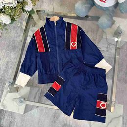 Popular boys tracksuits kids coat set baby clothes Size 90-160 CM two-piece set Long sleeved jacket and casual shorts 24Mar