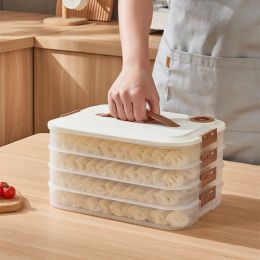 Bins Large Capacity Multi Layer Dumpling Box Food Grade Quick Freezing Fresh Keeping Frozen Box Dumplings Storage Case with Lid