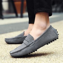 Men Casual Shoes Espadrilles Triple Black White Brown Wine Red Navy Khaki Mens Suede Leather Sneakers Slip On Boat Shoe Outdoor Flat Driving Jogging Walking 38-52 B099