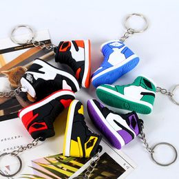 Creative PVC Soft Rubber Sneakers Keychains Pendant Three-dimensional Basketball Shoes Car Key Chain Bag Keychain Jewellery Gift