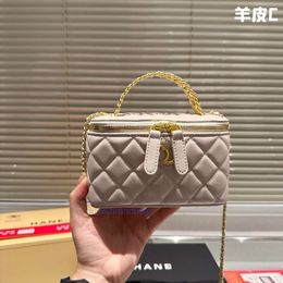 cosmetic bag designer channelies Internet famous bag Lingge versatile sheepskin chain mini shoulder crossbody bag box bag