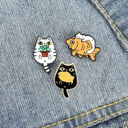 Cat Fish Metal Brooches Pin Enamel Brooches Pins for Women Men Gift Fashion Jewlery factory wholesale