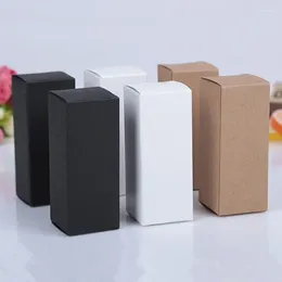 Gift Wrap 100Pcs 10ML To 100ML 18MM Rubber Head Dropper Essential Oil Bottle Packaging Box Cosmetics Kraft Carton White Black Paper