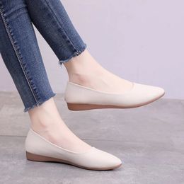 Spring Womens Flat Shoes Ballet Flats Pointed Tip Women Comfortable Soft Bottom Slip on Shallow Mouth Chaussure Femme 240312