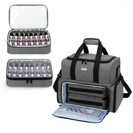 Cosmetic Bags Nylon Nailpolish Storage Bag Portable Large Capacity Nail Polish Gel Manicure Shoulder Handbag Makeup Women