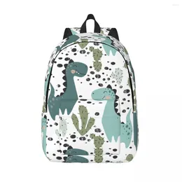 Backpack Schoolbag Student Dino With Cactus Shoulder Laptop Bag School