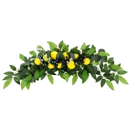 Decorative Flowers Artificial Greenery Swag Front Door Wreath Decor With Berry And Leaves Wall Hanging Garland For Home Table