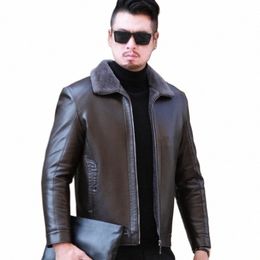 zdt-8041 Men's Spring And Autumn New Leather Jacket Thickened Fur One Casual Veet Warm Lapel Sheepskin Jacket Winter 688z#