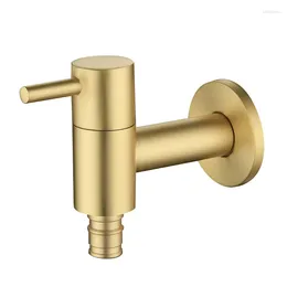 Bathroom Sink Faucets Washing Machine Wall Mounted Bibcock Brass Material Brushed Golden Outdoor Garden Faucet Tap Small Taps