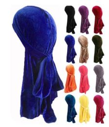 Drop s Unisex Men Women Velvet Breathable Bandana Hat Turban Doo Durag Cap US 20pcs4780716