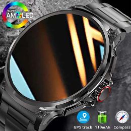 Watches 2024 New Men's smartwatch Bluetooth call GPS track 710 Mah 1.85" AMOLED HD Screen Waterproof men's smartwatch For Huawei Xiaomi