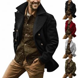 new Men's Double Breasted Woolen Coat Winter Trench Coat Lg Male's Overcoat High Quality Man Wool Jackets Outdoor Windbreaker i8oB#
