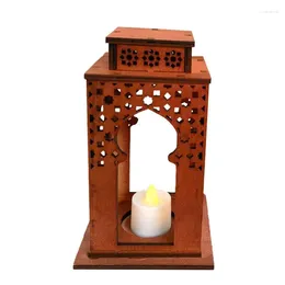 Candle Holders Decorative Candlestick Holder Lanterns Lantern Bright Pathway Decoration Indoor Rustic Wooden For Table