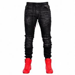 2022 primavera e l'estate dei nuovi jeans da uomo elastico in vita elastica pantaloni stile harem slim casual a vita media pantaloni dritti da jogging jeans da uomo F59N #