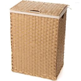 Laundry Bags Wicker Hamper Basket With Lid And Liner