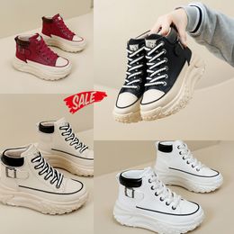 2024 Positive Resistant High top shoes spring and autumn vintage womens shoes thick soled small white shoes leisure sports board shoes GAI 35-40