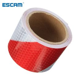 2024 ESCAM New Arrival 2"x10' 3 Metres Red White Reflective Safety Warning Conspicuity Tape Film Stickers