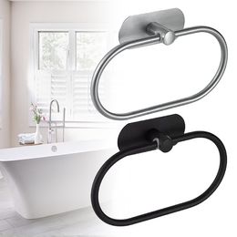 Bathroom Towel Ring Rack Holder Stainless Steel Wall Mounted Self-Adhesive