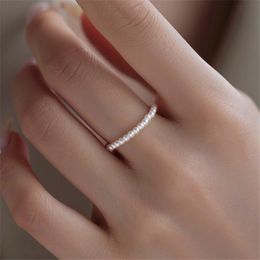 2.2mm fresh water pearl rings for women 925 sterling silver designer ring woman luxury Jewellery casual daily outfit travel girlfriend birthday gift box size 5-7