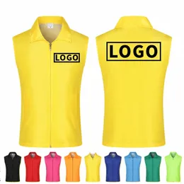 summer Sleevel Thin Breathable Jacket Activity Volunteer Vest Custom Logo Printing Brand Text Work Uniform Men And Women 4XL k2gJ#