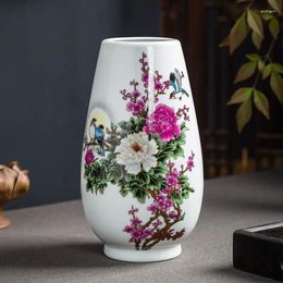 Vases Chinese Jingdezhen Ceramics Vase Flower Arrangement Home Bookcase Cabinet Ornaments Crafts Porch Dining Table Furnishing Decor