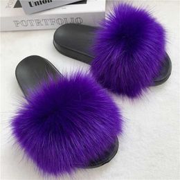 Slippers Artificial fur slider womens soft ome fluffy sandals casual flip winter warm flat Soes Plus size 36-45 H2403269C2C