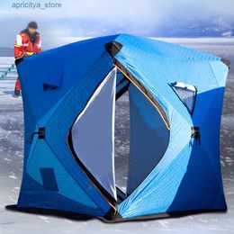 Tents and Shelters Portable ice fishing shed easy to set up winter fishing tent ice fishing tent waterproof and windproof sauna and chimney style24327