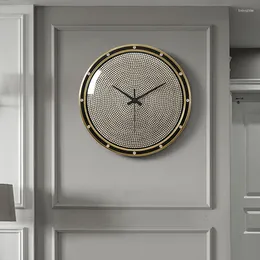 Wall Clocks 3D Light Luxury Nordic Fashion Clock Pure Copper Mute Living Room Creative Decorative Art Watch