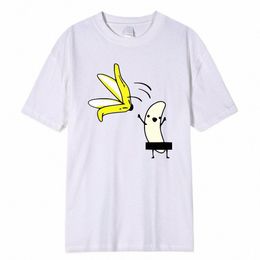 men Banana Disrobe Overcoat Funny Print T-shirt Summer Humour Joke Hipster T-Shirt Soft Cott Casual T Shirts Outfits Streetwear W4hW#