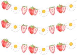 Party Decoration Strawberry Daisy Decor 3PCS Birthday Garland For Theme Baby Shower Supplies