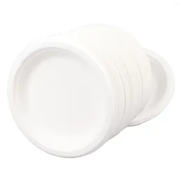 Cups Saucers 6 Inch Compostable Dessert Plates Disposable Paper Waterproof Multi Functional For Picnics Birthday Parties