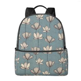 Backpack Lotus Flower Large Capacity School Notebook Fashion Waterproof Adjustable Travel Sports